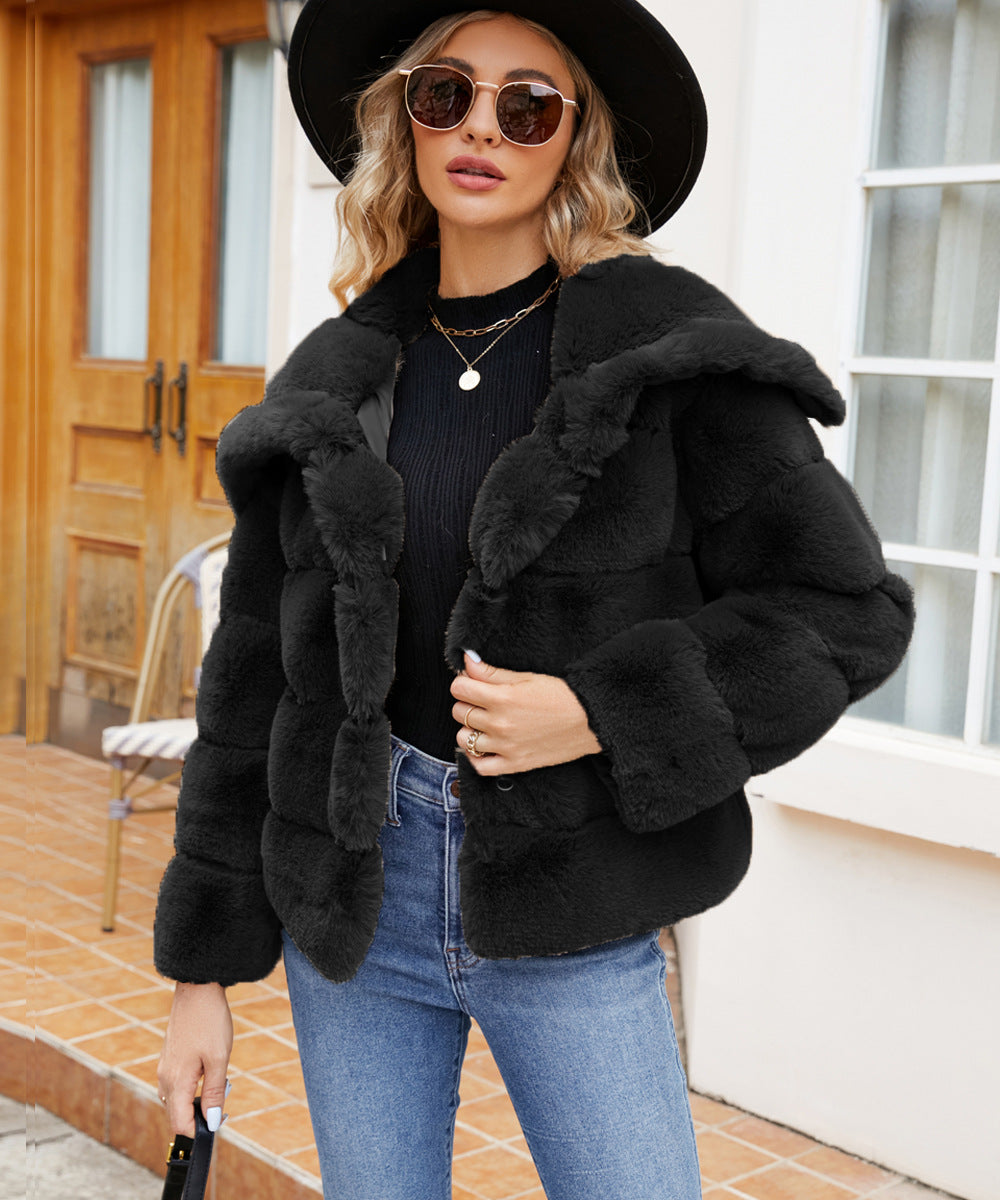 Dame Fleece-Puffjacka med huva Mirla-Eva Jonsson
