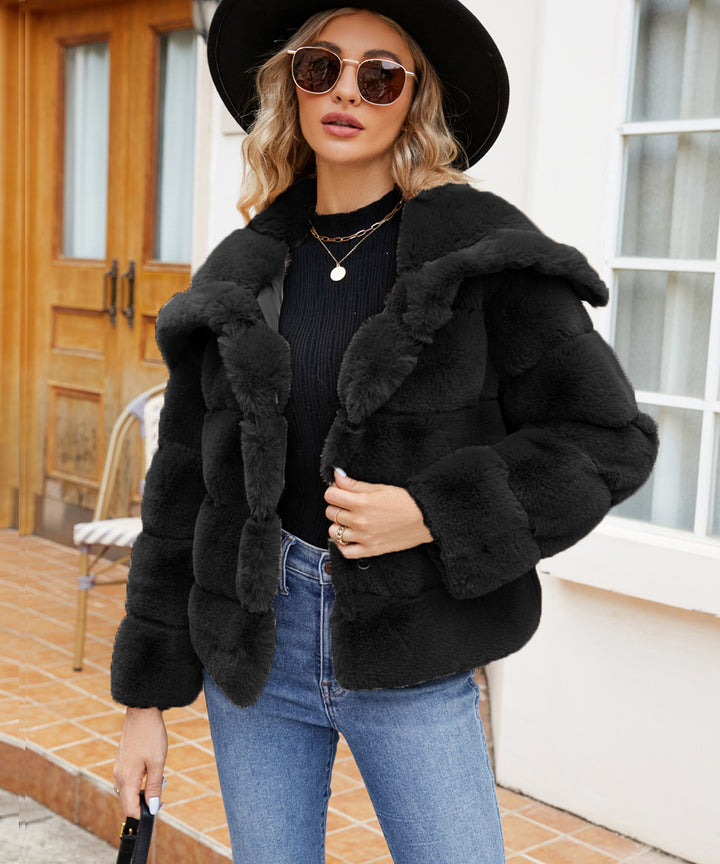Dame Fleece-Puffjacka med huva Mirla-Eva Jonsson
