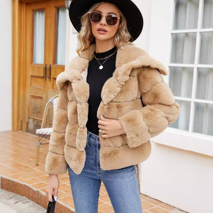Dame Fleece-Puffjacka med huva Mirla-Eva Jonsson