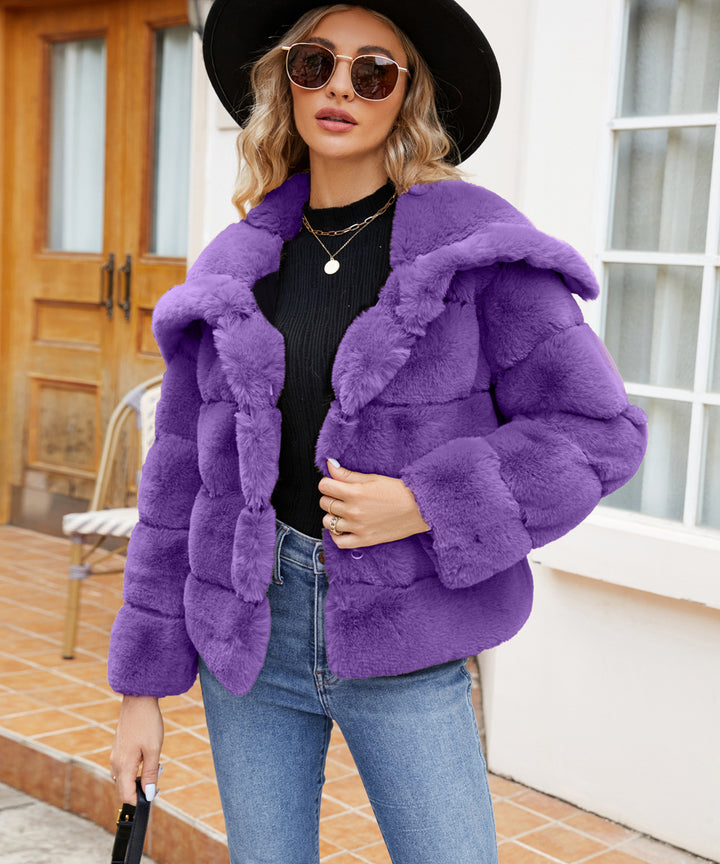 Dame Fleece-Puffjacka med huva Mirla-Eva Jonsson