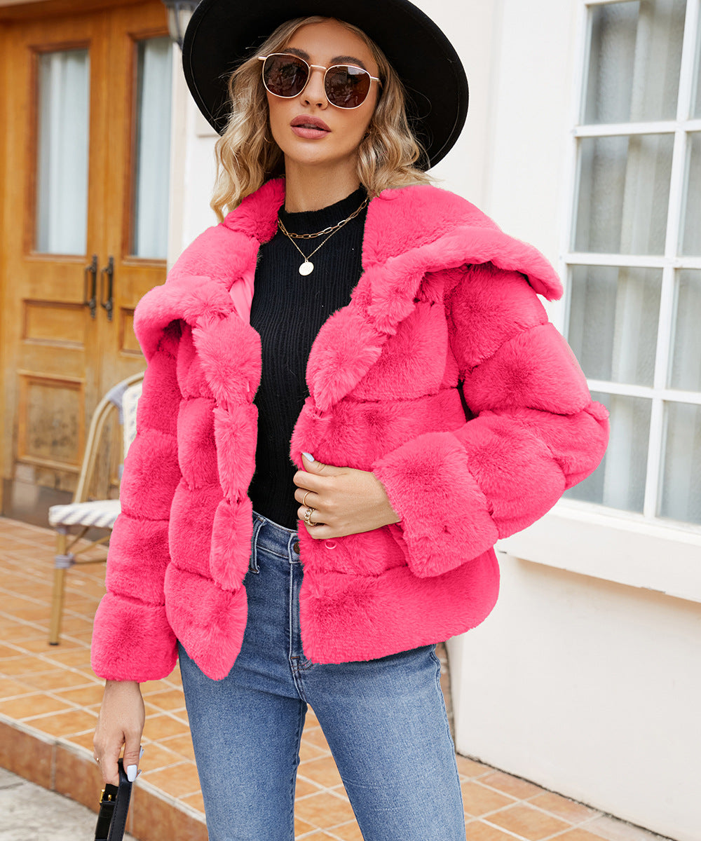Dame Fleece-Puffjacka med huva Mirla-Eva Jonsson