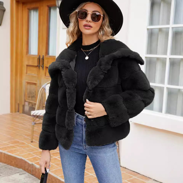 Dame Fleece-Puffjacka med huva Mirla-Eva Jonsson