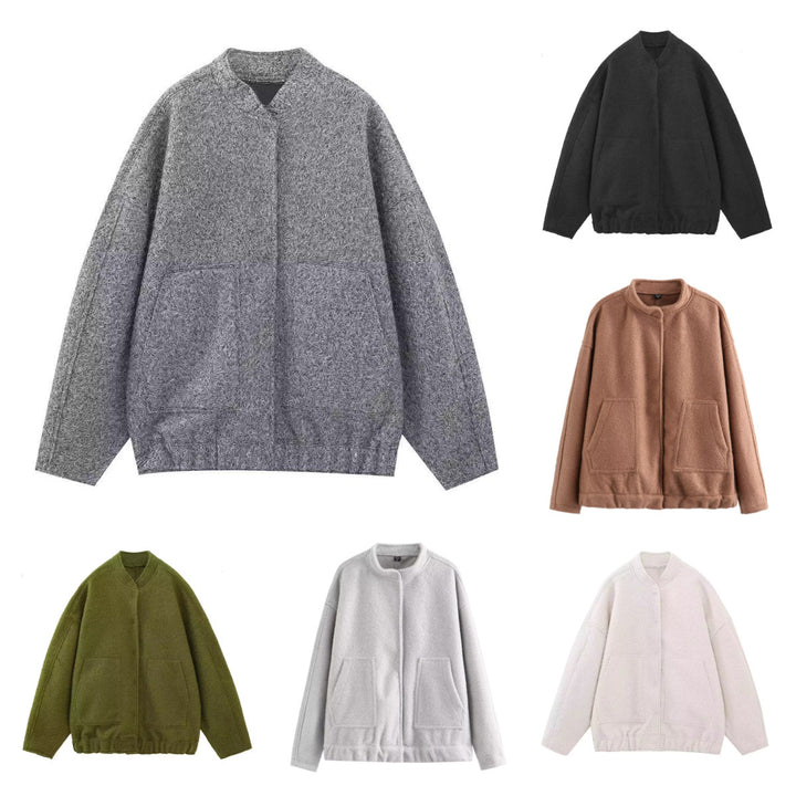 Dame Fleece-jacka med praktiska fickor och elastisk midja Mirla-Eva Jonsson