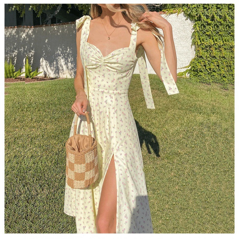 Dame Floral Hög Slits Maxi Klänning Eva Jonsson-Eva Jonsson