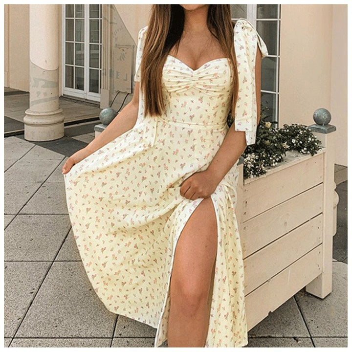 Dame Floral Hög Slits Maxi Klänning Eva Jonsson-Eva Jonsson