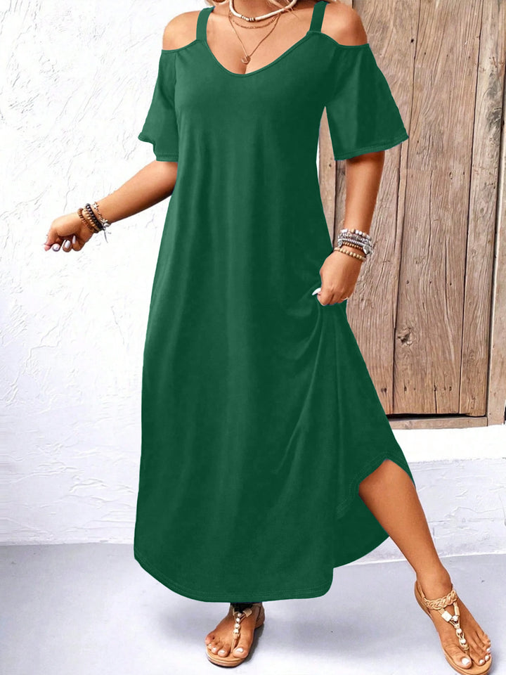 Dame Fritid Maxiklänning med off-shoulder ärmar och V-ringning Eva Jonsson-Eva Jonsson