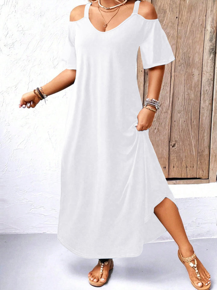 Dame Fritid Maxiklänning med off-shoulder ärmar och V-ringning Eva Jonsson-Eva Jonsson