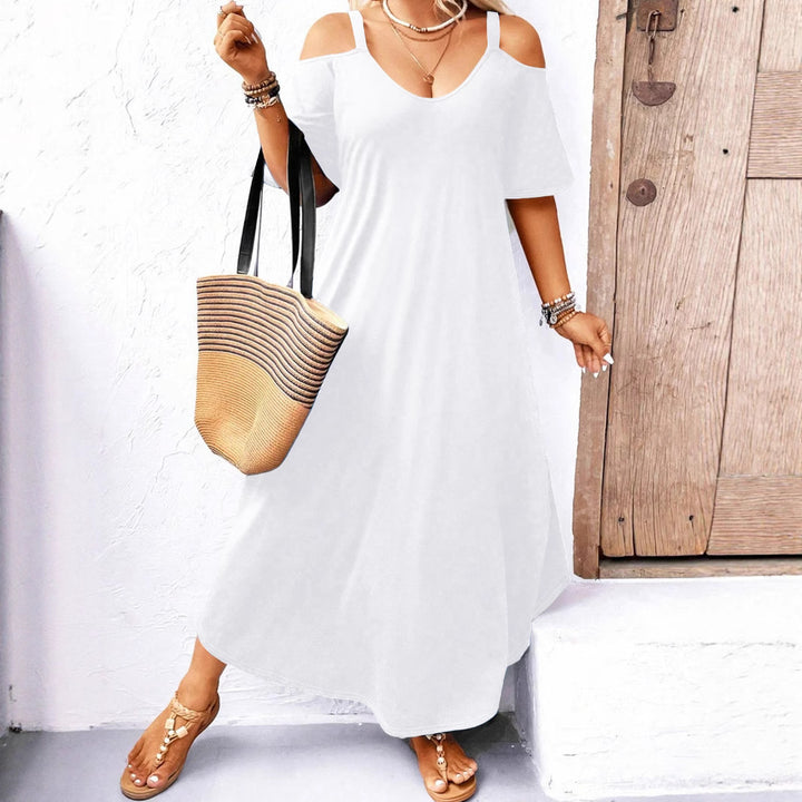 Dame Fritid Maxiklänning med off-shoulder ärmar och V-ringning Eva Jonsson-Eva Jonsson
