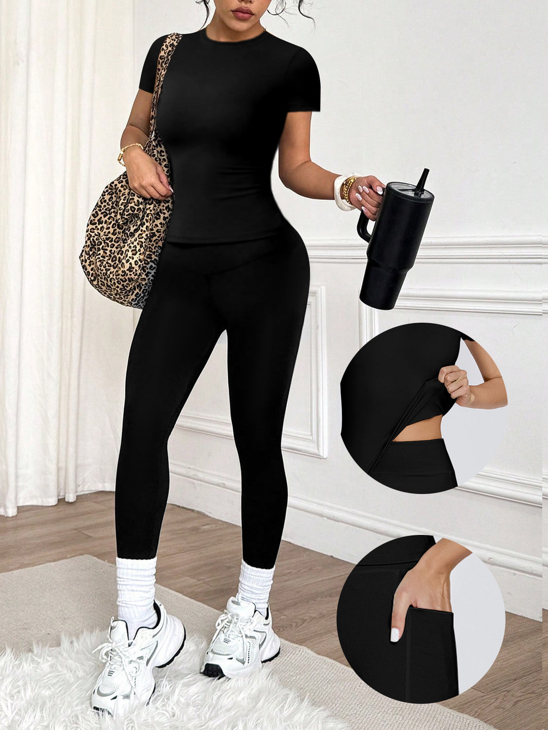 Dame Funktionella Sportshorts med sidfickor och hög midja Mirla-Eva Jonsson