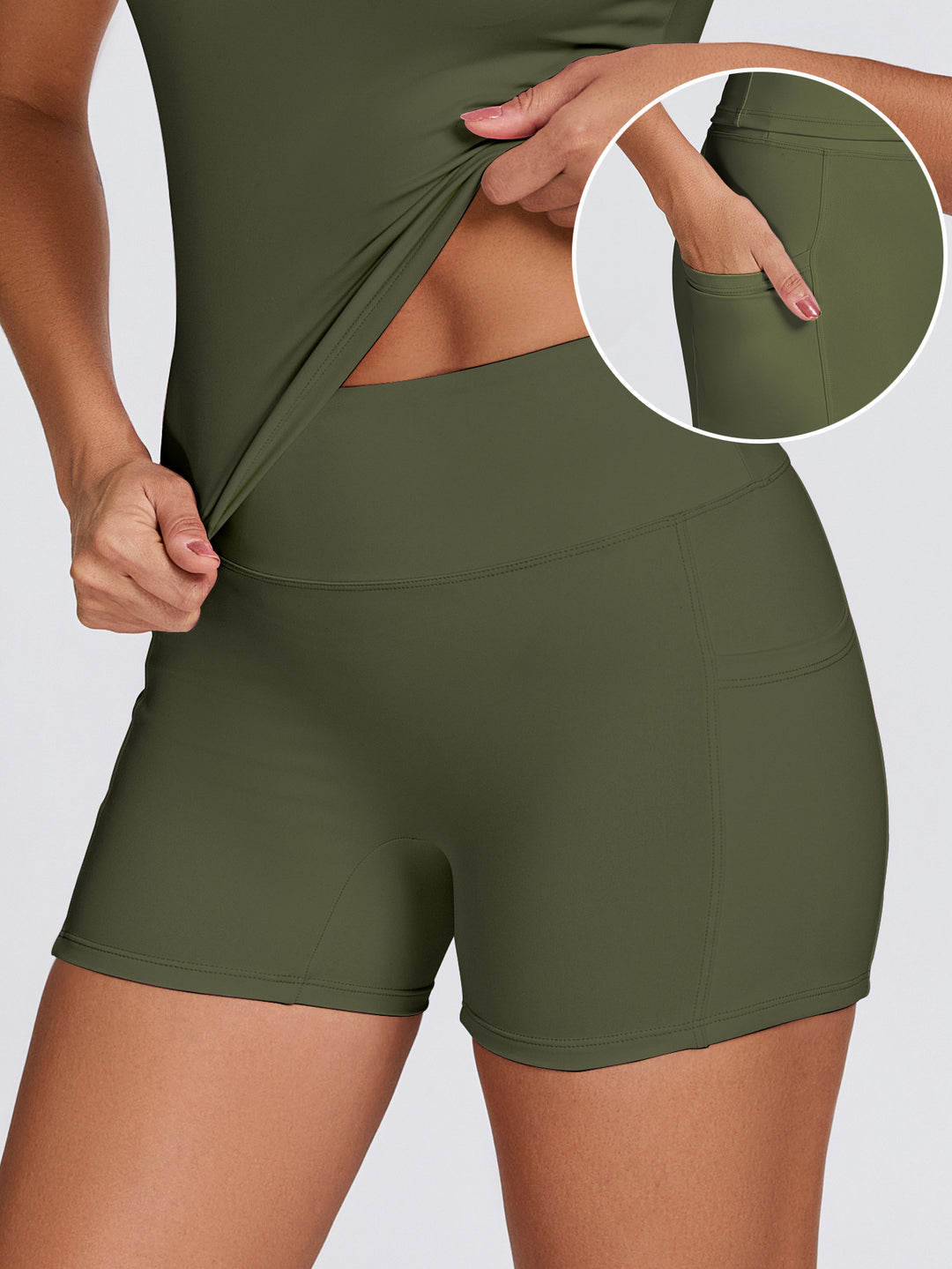 Dame Funktionella Sportshorts med sidfickor och hög midja Mirla-Eva Jonsson