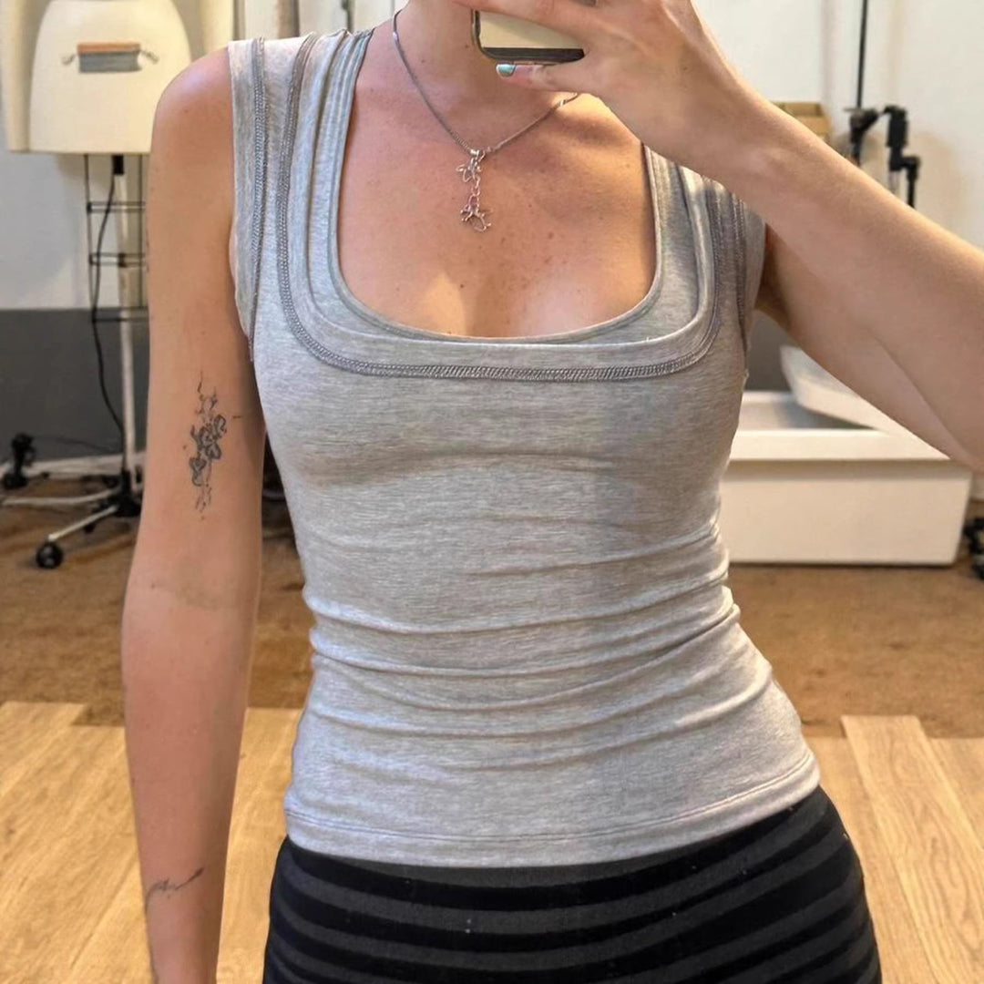 Dame Funktions-Tanktop med dubbelt bärsystem och andningsbart tyg Mirla-Eva Jonsson