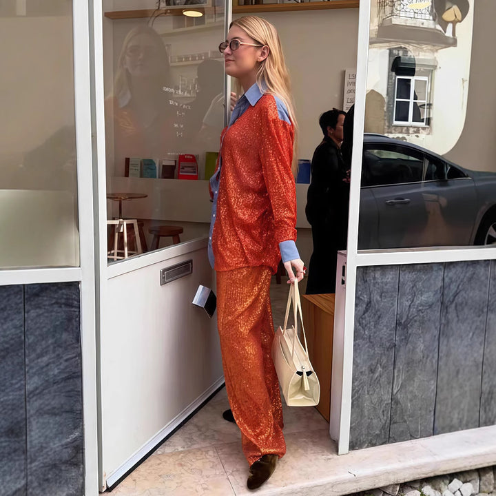 Dame Glamoröst Lounge-set med paljetter Mirla-Eva Jonsson