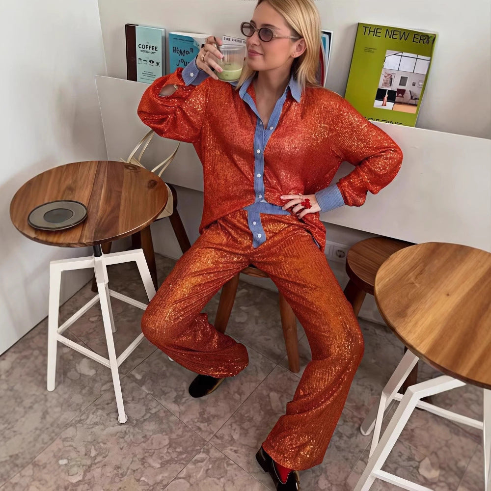 Dame Glamoröst Lounge-set med paljetter Mirla-Eva Jonsson
