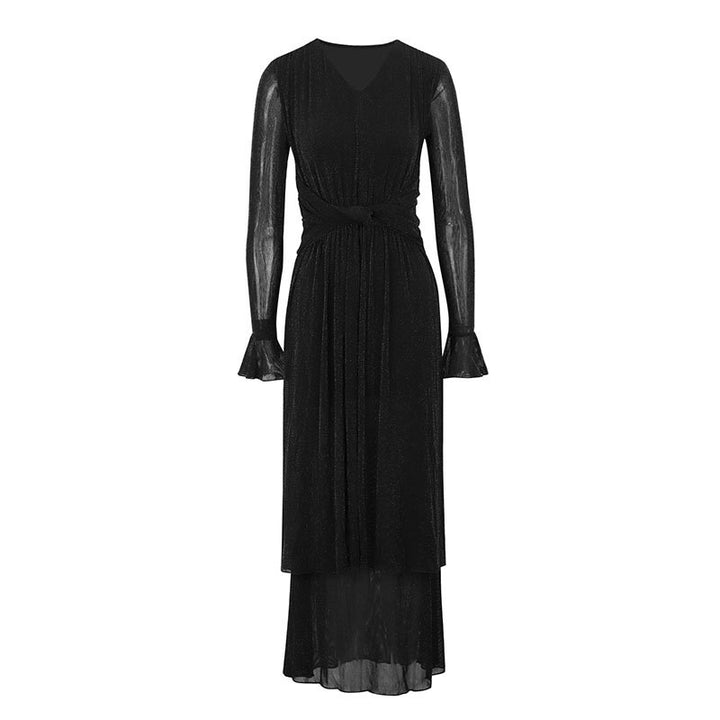 Dame Glamourös Abendkleid mit filigranen Ärmeln und schimmerndem Effekt Mirla-Eva Jonsson
