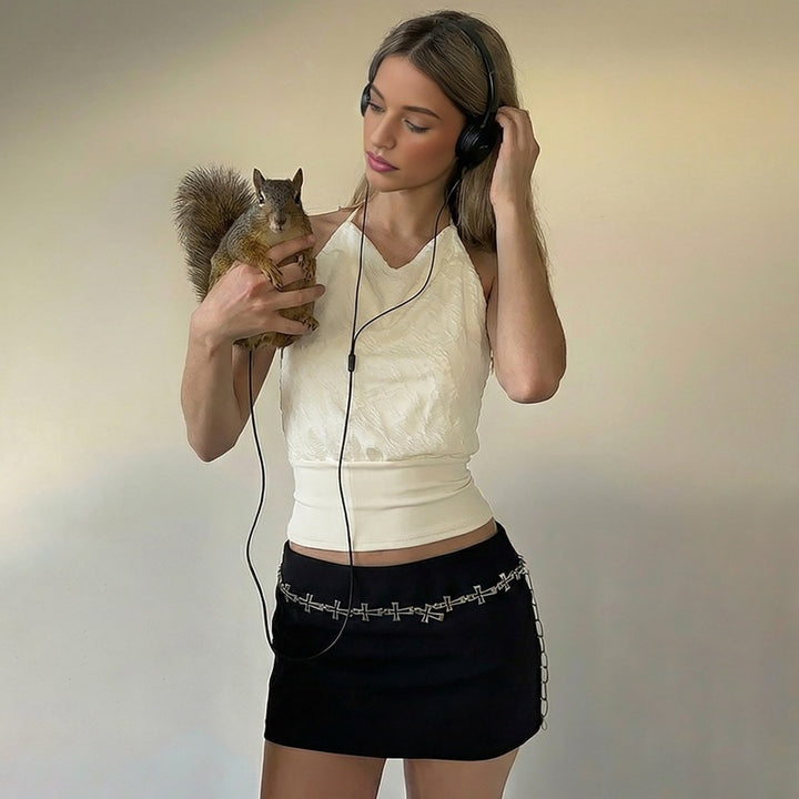 Dame Halter-Top med en sofistikerad tygblandning Mirla-Eva Jonsson