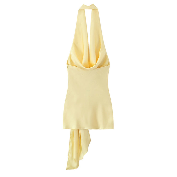 Dame Halter-top med elegant inpackningsdesign och flytande tyg Mirla-Eva Jonsson