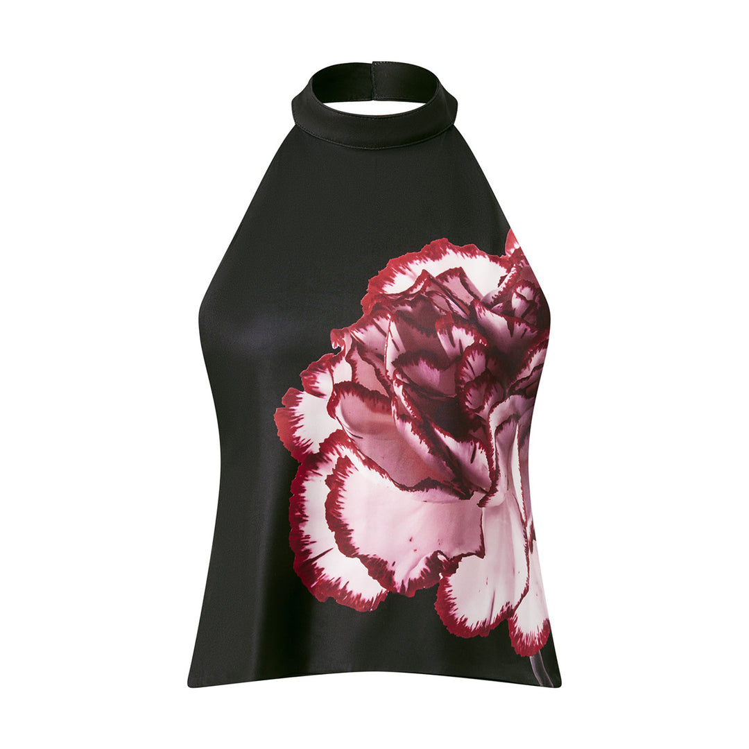 Dame Haltertop med blomstrande design Mirla-Eva Jonsson