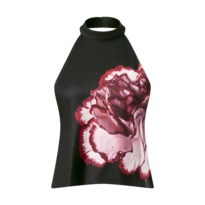 Dame Haltertop med blomstrande design Mirla-Eva Jonsson