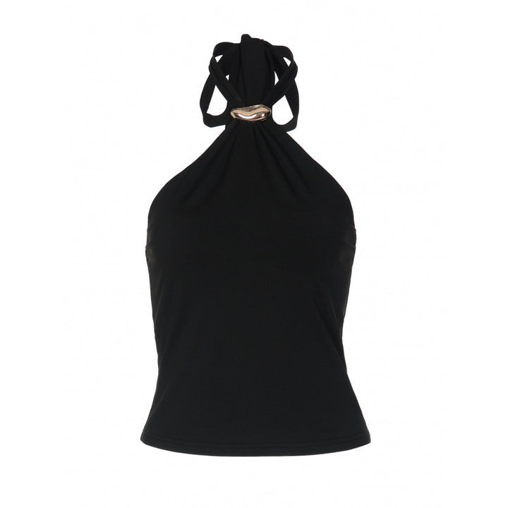 Dame Haltertop med elegant ringdetalj och figurnära snitt Mirla-Eva Jonsson
