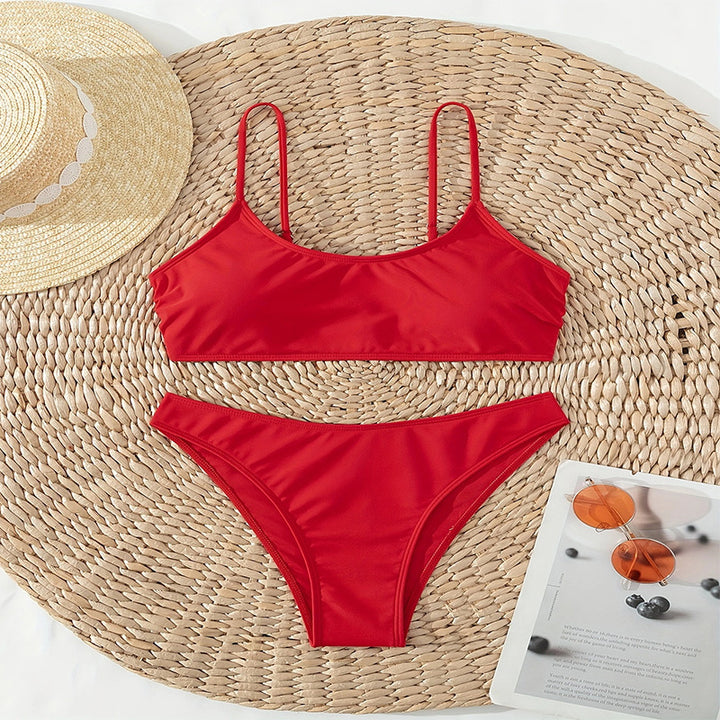 Dame Hög midja bikini-set med smala band och elastisk midja Mirla-Eva Jonsson