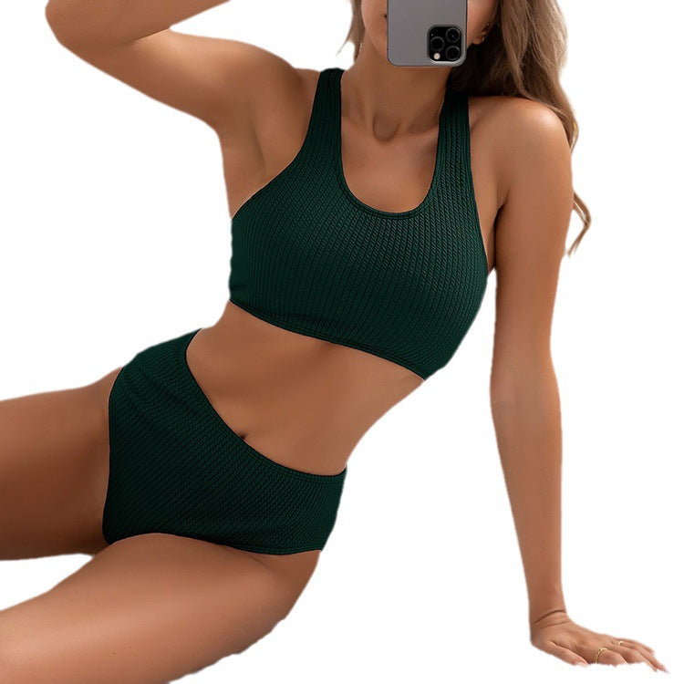 Dame Hög midja bikini set med sportig design Mirla-Eva Jonsson