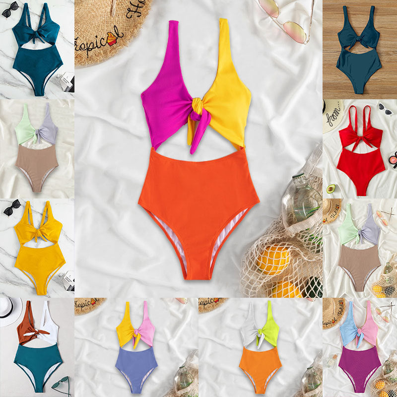 Dame Högmidjad Bikini med justerbara axelband och knutdetalj Mirla-Eva Jonsson
