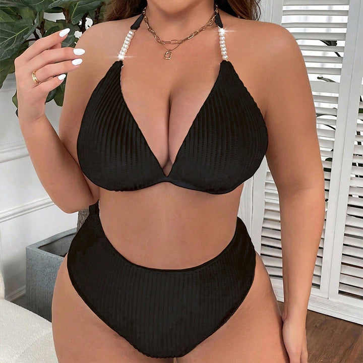 Dame Högmidjad Ribbad Bikini-set Mirla-Eva Jonsson