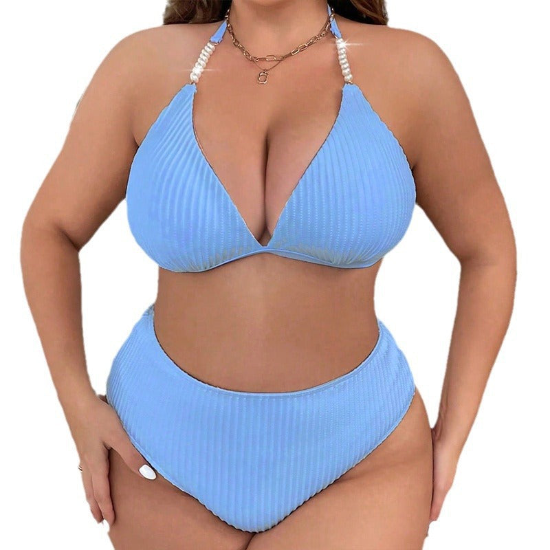 Dame Högmidjad Ribbad Bikini-set Mirla-Eva Jonsson