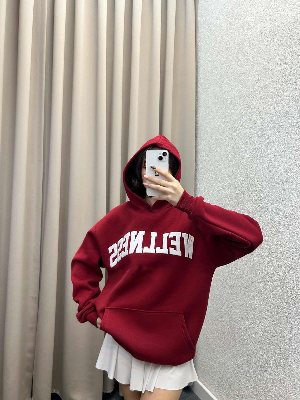 Dame Hoodie med stort logotyp och känguruficka Mirla-Eva Jonsson