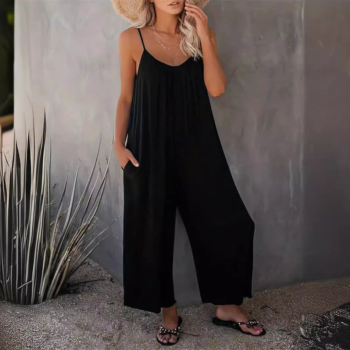 Dame Lätt Jumpsuit Av Flödande Tyg Med Justerbara Remmar Och Praktiska Fickor Mirla-Eva Jonsson