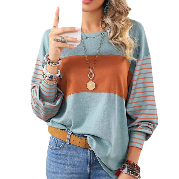 Dame Lätt sweatshirt med randiga ärmar Mirla-Eva Jonsson