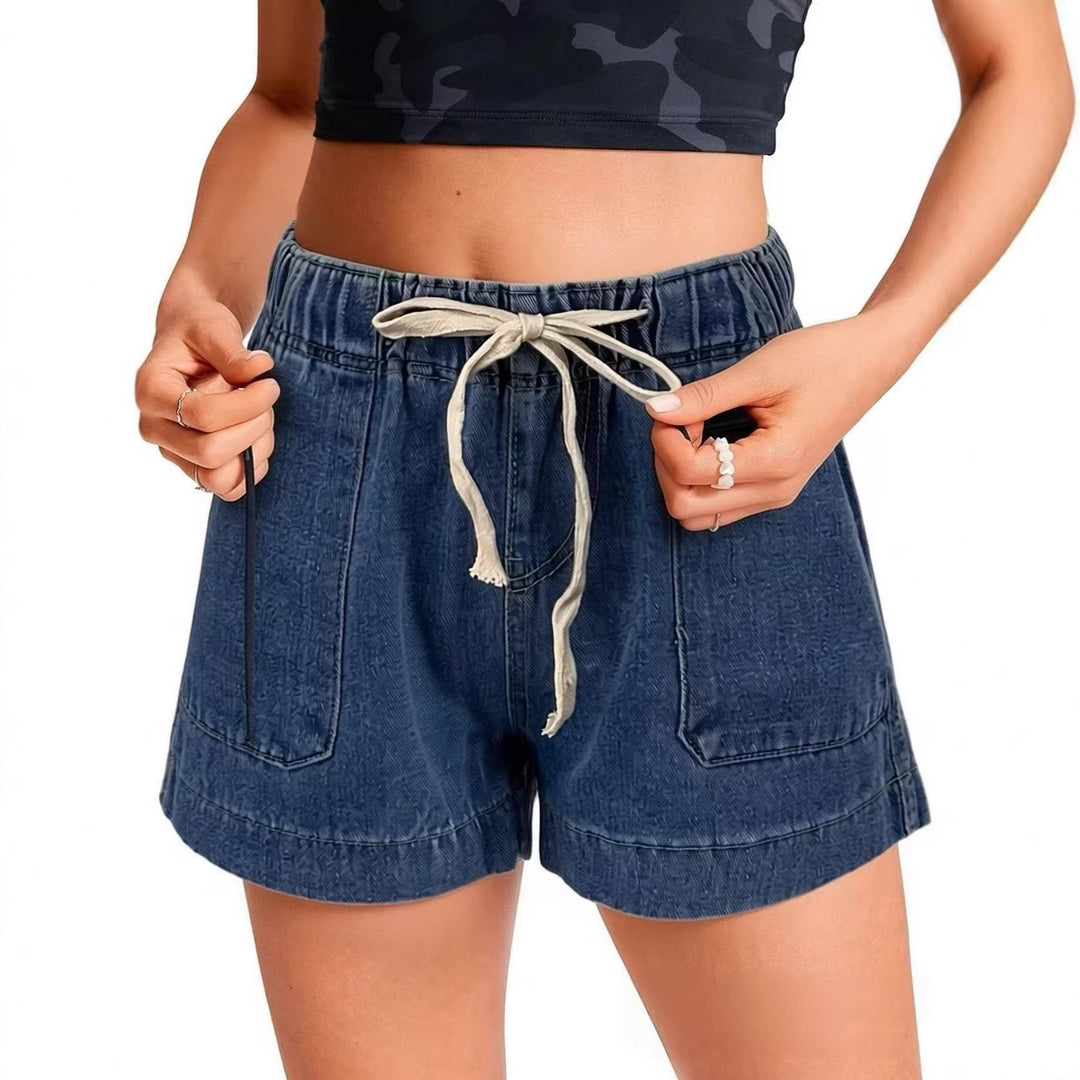Dame Lätta Denim-Shorts med elastisk midja Mirla-Eva Jonsson