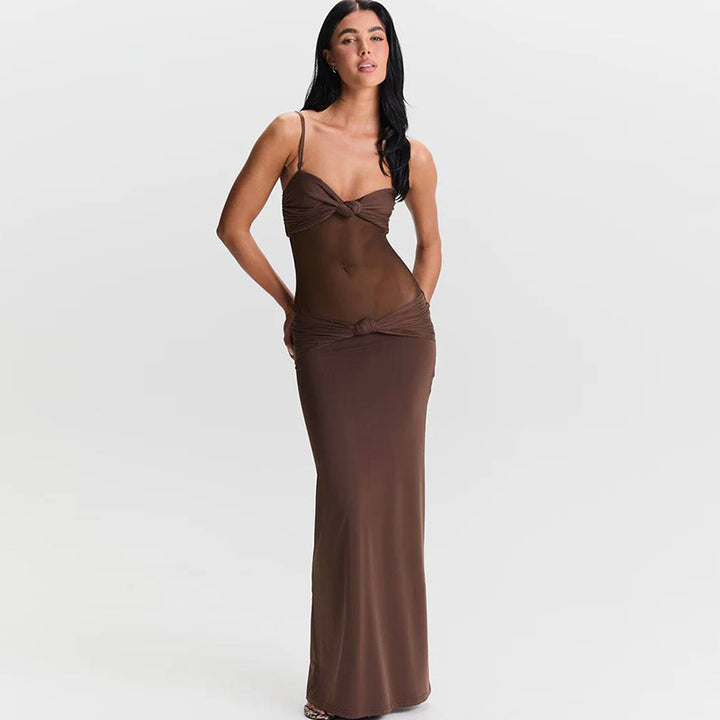 Dame Maxi Strandklänning med sofistikerad bustier-design och elastisk midja Mirla-Eva Jonsson