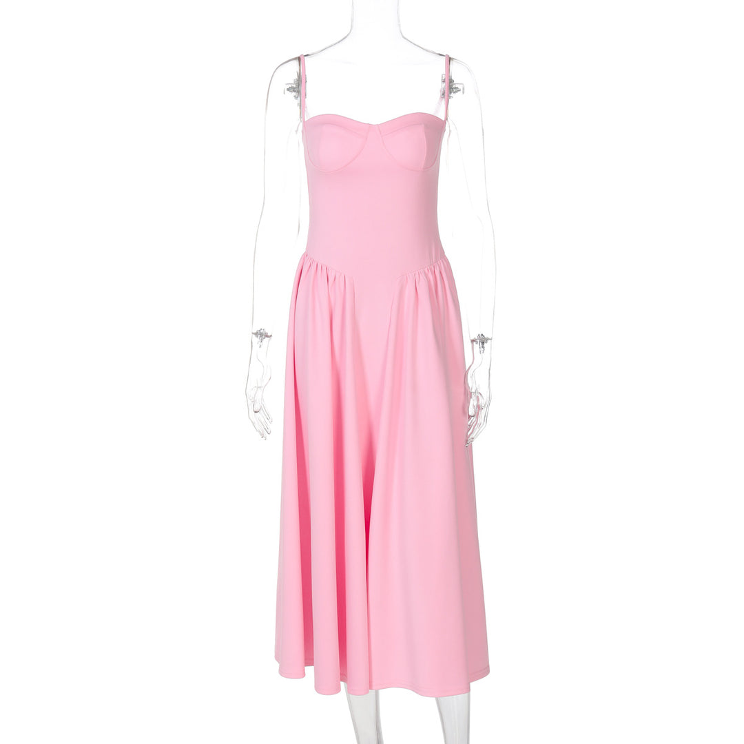 Dame Maxi-dress med elegant bustier-överdel och flödande kjol Mirla-Eva Jonsson