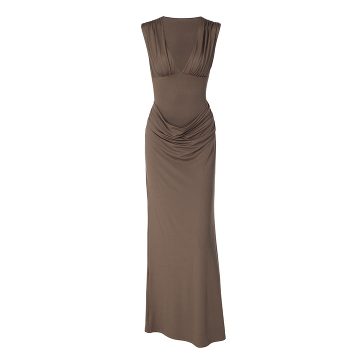 Dame Maxi-klänning med elegant drapering Mirla-Eva Jonsson