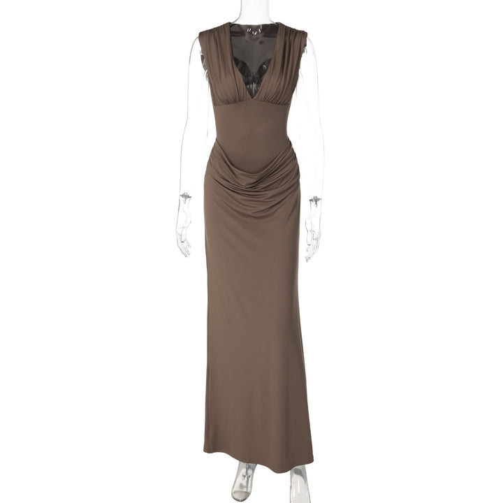 Dame Maxi-klänning med elegant drapering Mirla-Eva Jonsson