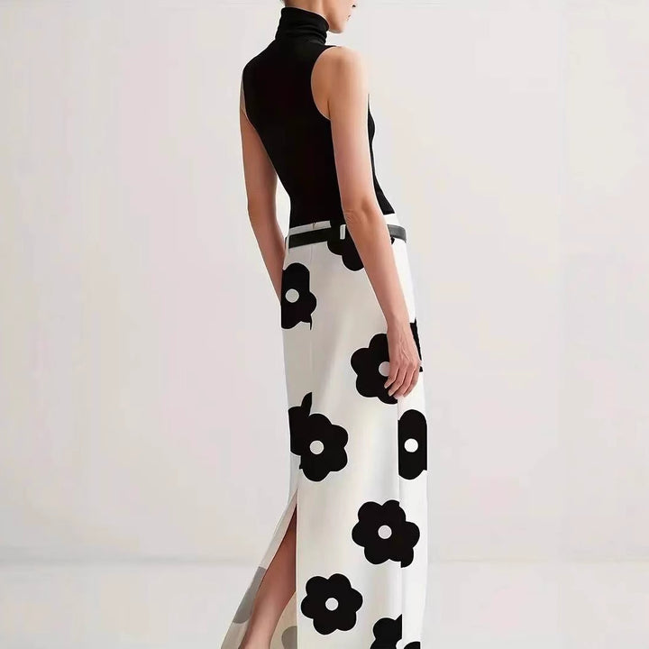 Dame Maxikjol med floral mönster och elegant silhuett Mirla-Eva Jonsson