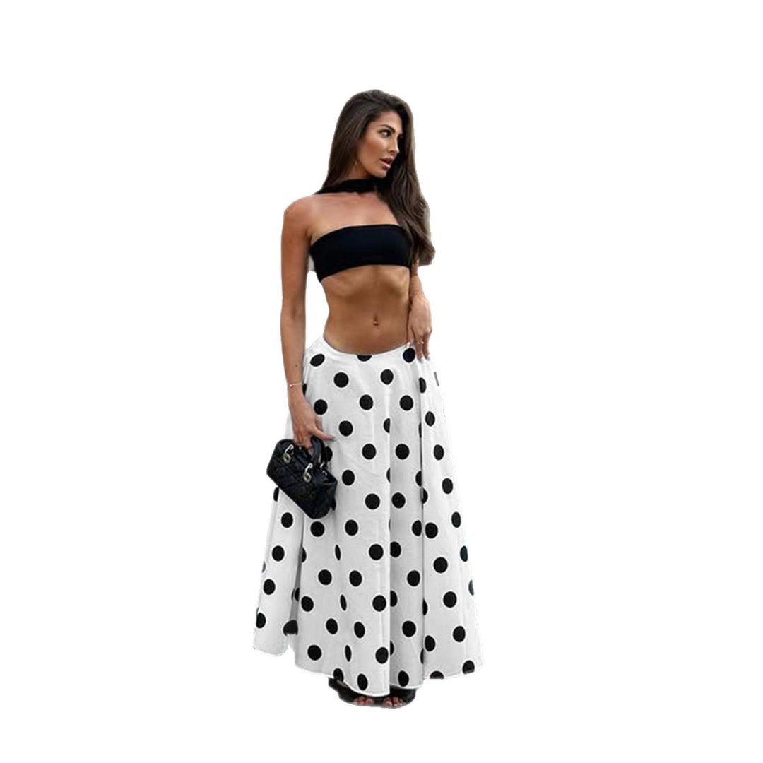 Dame Maxikjol med iögonfallande polka dot-mönster och voluminös passform Mirla-Eva Jonsson