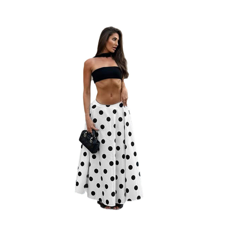Dame Maxikjol med iögonfallande polka dot-mönster och voluminös passform Mirla-Eva Jonsson