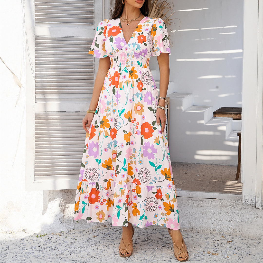 Dame Maxikjol med raffinerad V-hals och elegant drapering Mirla-Eva Jonsson