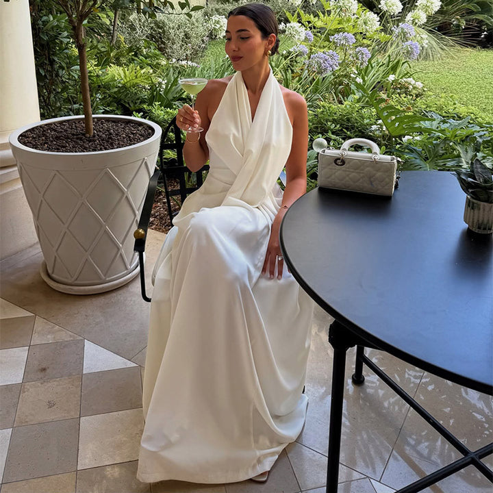 Dame Maxiklänning med elegant omslagslook Mirla-Eva Jonsson