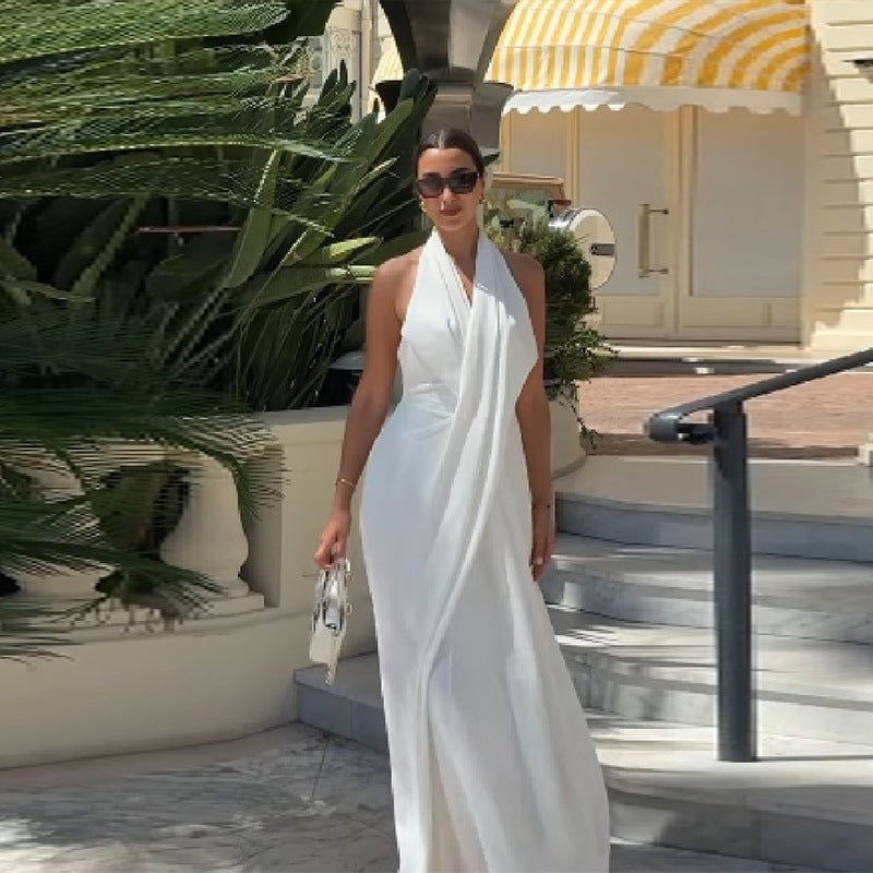 Dame Maxiklänning med elegant omslagslook Mirla-Eva Jonsson