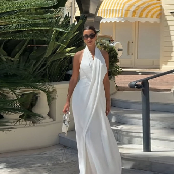 Dame Maxiklänning med elegant omslagslook Mirla-Eva Jonsson
