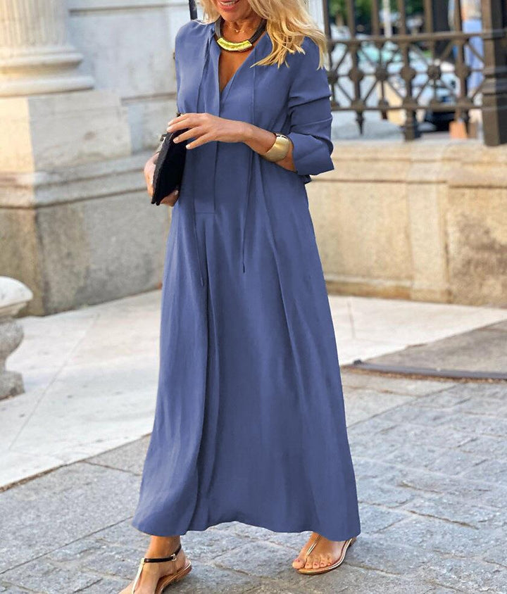 Dame Maxiklänning med elegant skärning och praktiska detaljer Eva Jonsson-Eva Jonsson