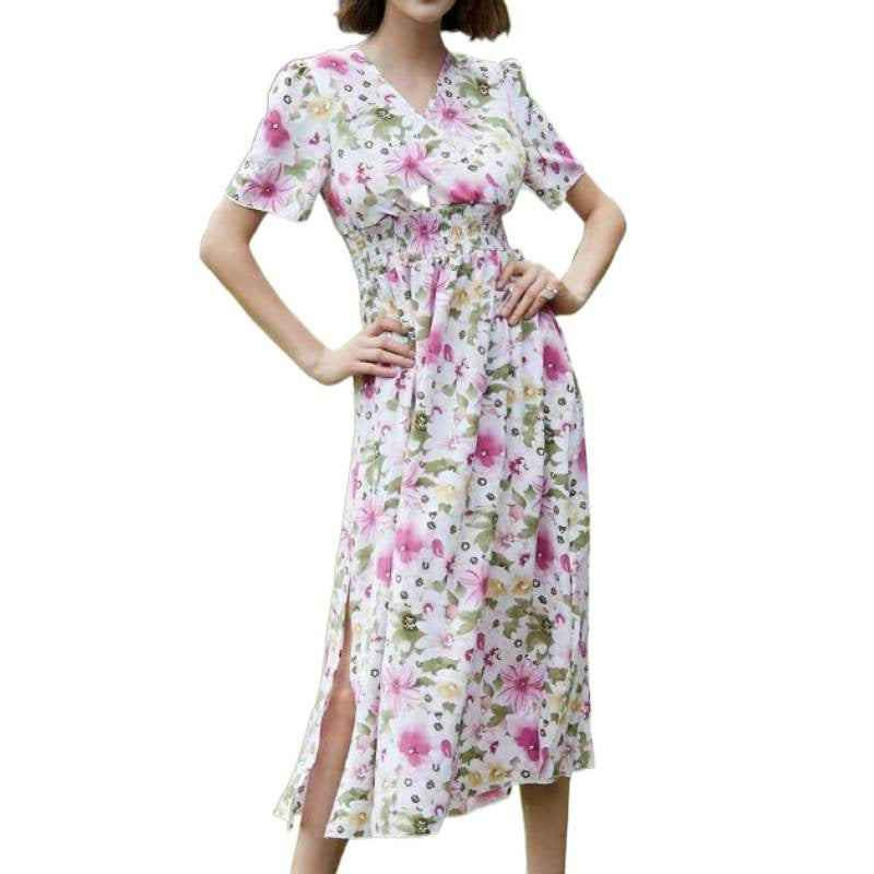Dame Maxiklänning med flytande skärning och blommig design Mirla-Eva Jonsson