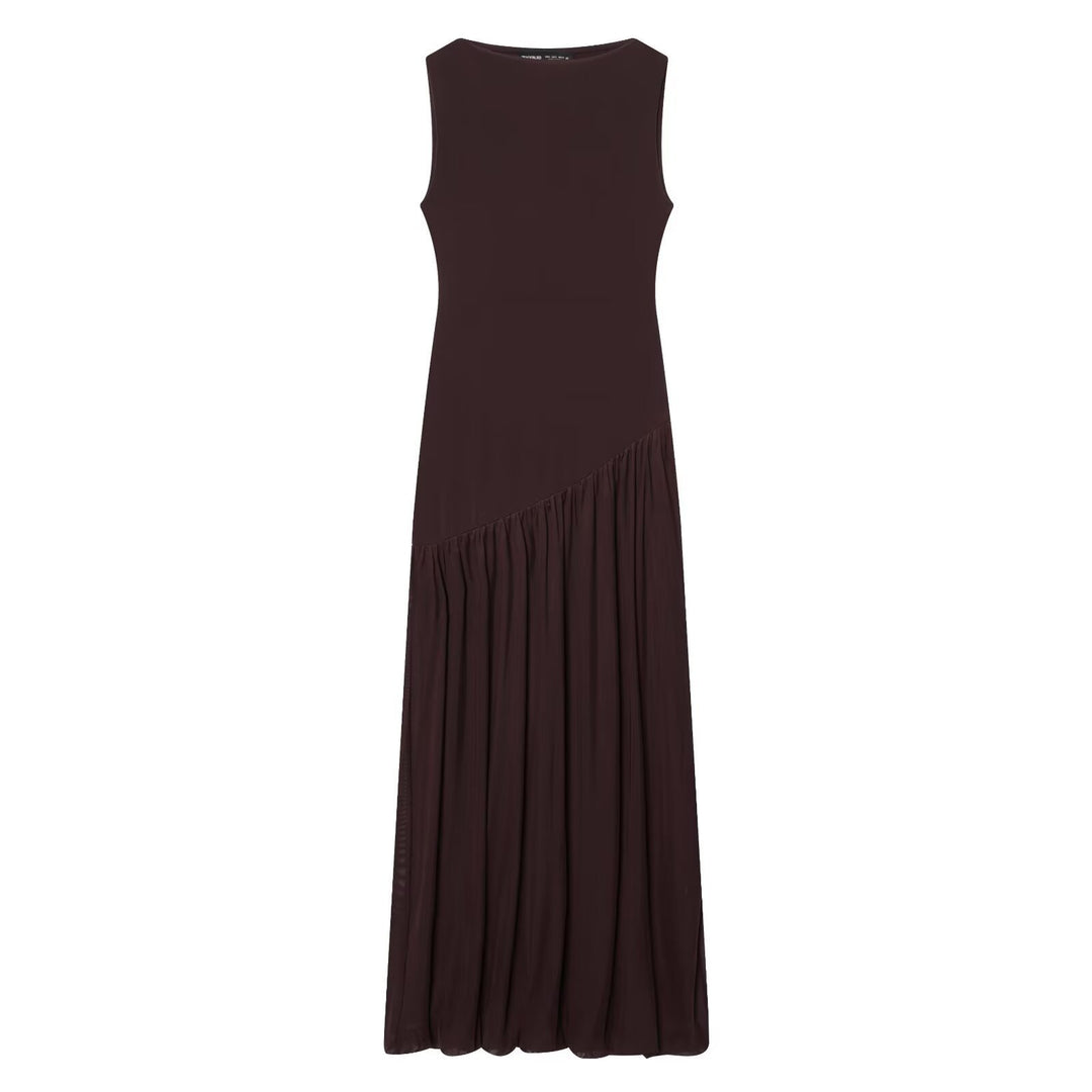 Dame Maxikleid mit elegantem Drapé und asymmetrischem Saum Mirla-Eva Jonsson