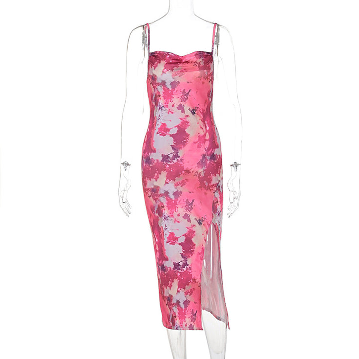 Dame Midi-klänning med asymmetrisk nederkant och blommönster Mirla-Eva Jonsson