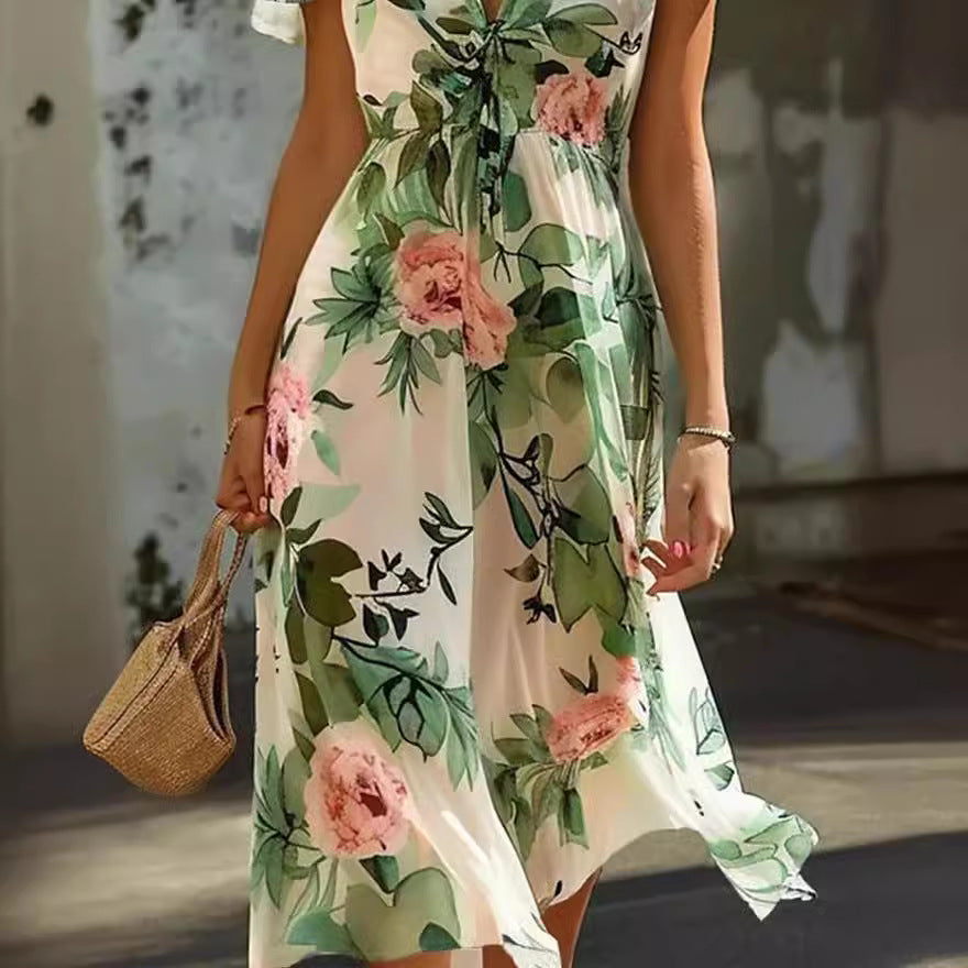 Dame Midikläd med blommig design Mirla-Eva Jonsson