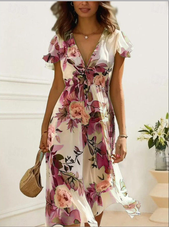 Dame Midikläd med blommig design Mirla-Eva Jonsson