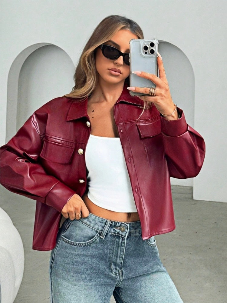 Dame Mode Konstläderjacka i Oversized-stil Mirla-Eva Jonsson